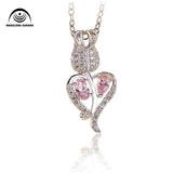 CZ Rose Style Silver Chain Necklace