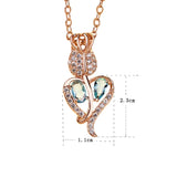 CZ Rose Style Silver Chain Necklace
