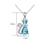 Fox Style Crystal Inlaid CZ Paved Silver 925 Necklace
