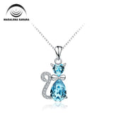 Fox Style Crystal Inlaid CZ Paved Silver 925 Necklace
