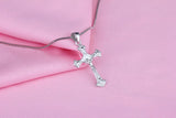 Vintage Sterling Silver Cross Pendant Necklace