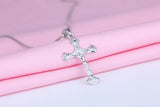 Vintage Sterling Silver Cross Pendant Necklace