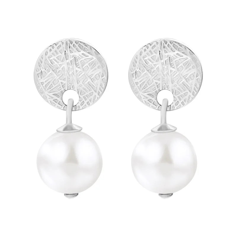 925 Silver Freshwater Pearl Shaking Dangle Earrings