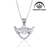 Heart Wings Style Cubic Zirconia Pendant Necklace