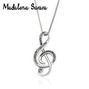 S925 Silver Music Symbol Chain Necklace for Women