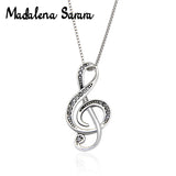 S925 Silver Music Symbol Chain Necklace for Women
