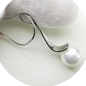 S925 Silver Chain Necklace Freshwater Pearl Music Symble Style