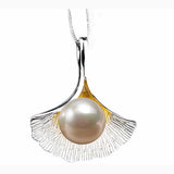 Silver Freshwater Pearl Pendant Cubic Zirconia Necklace