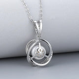 Freshwater Pearl Pendant CZ Flower Necklace