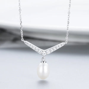 Sterling Silver Pearl Pendant Necklace