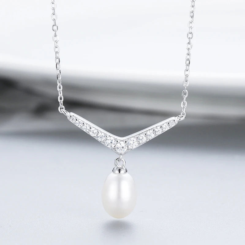 Sterling Silver Pearl Pendant Necklace