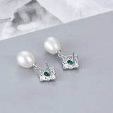 Freshwater Pearl Pendant Necklace with Cubic Zirconia Royal Chain