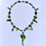 Brown & Green Garden Necklace - Cottagecore Jewelry