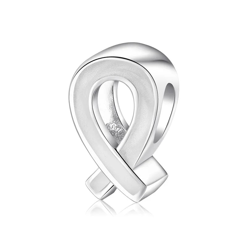 Red Ribbon Sterling Silver Diamond Bracelet DIY Beads