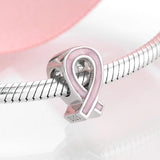 Red Ribbon Sterling Silver Diamond Bracelet DIY Beads