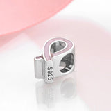 Red Ribbon Sterling Silver Diamond Bracelet DIY Beads