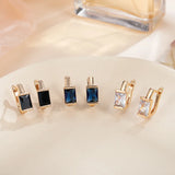 Classic MultiColor Zirconia Stud Earrings for Women Red Green Small Earrings