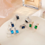 Classic MultiColor Zirconia Stud Earrings for Women Red Green Small Earrings