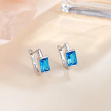 Classic MultiColor Zirconia Stud Earrings for Women Red Green Small Earrings