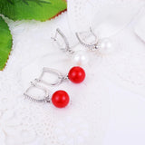 Wild Stud Earring With Pearl Zirconia Round Pearl Long Earrings For Women