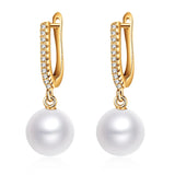 Wild Stud Earring With Pearl Zirconia Round Pearl Long Earrings For Women