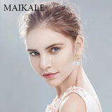 Wild Stud Earring With Pearl Zirconia Round Pearl Long Earrings For Women