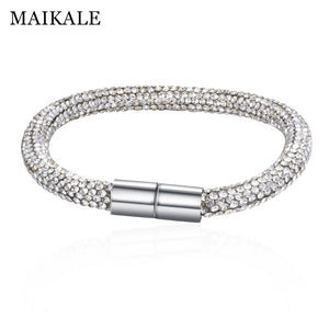 Crystal Magnet Buckle Bracelet for Women