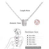 925 Silver Necklace CZ Round Circle Pendant for Women Girls