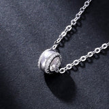 925 Silver Necklace CZ Round Circle Pendant for Women Girls