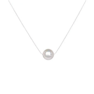 925 Silver Necklace with Freshwater Pearl Charm Pendant