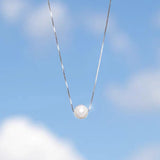 925 Silver Necklace with Freshwater Pearl Charm Pendant