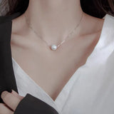 925 Silver Necklace with Freshwater Pearl Charm Pendant