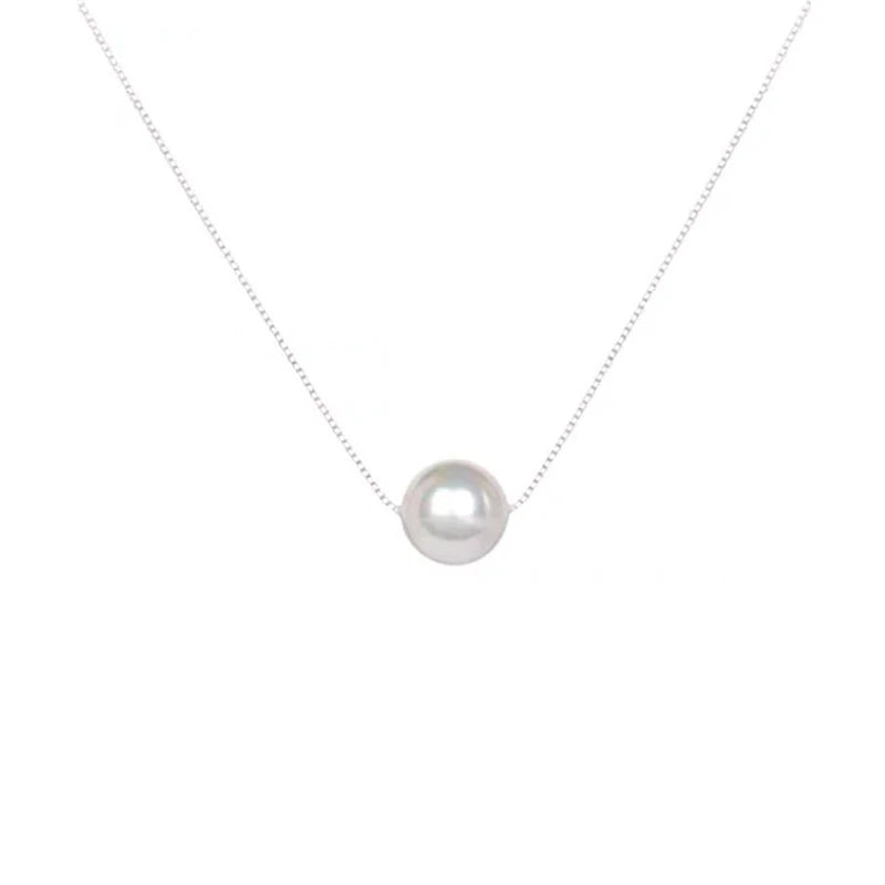 925 Silver Necklace with Freshwater Pearl Charm Pendant