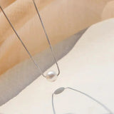 925 Silver Necklace with Freshwater Pearl Charm Pendant