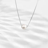 925 Silver Necklace with Freshwater Pearl Charm Pendant