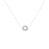 925 Silver Necklace with Freshwater Pearl Charm Pendant