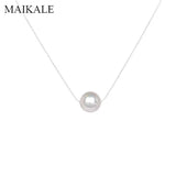 925 Silver Necklace with Freshwater Pearl Charm Pendant