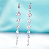 Rose CZ Zirconia Tassel Earrings for Women - Fine Jewelry Dangle Earrings