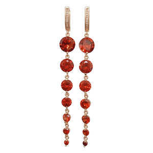 Rose CZ Zirconia Tassel Earrings for Women - Fine Jewelry Dangle Earrings