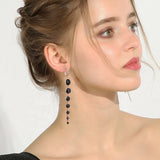 Rose CZ Zirconia Tassel Earrings for Women - Fine Jewelry Dangle Earrings