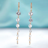Rose CZ Zirconia Tassel Earrings for Women - Fine Jewelry Dangle Earrings