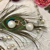 Pearl Ball Earring Silver CZ Drop Earrings