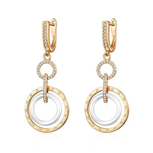 Ceramic & Copper Zirconia Drop Earrings for Women