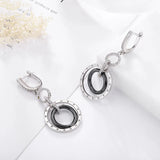 Ceramic & Copper Zirconia Drop Earrings for Women