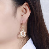 Ceramic & Copper Zirconia Drop Earrings for Women