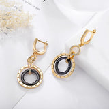 Ceramic & Copper Zirconia Drop Earrings for Women