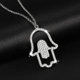 18K Gold Plated Hamsa Hand Necklace Evil Eye Fatma Hand Boho Jewelry