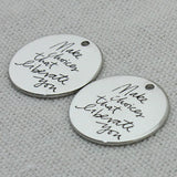Ciberate Charm Engraved Women Necklace Key Chains Charms Bracelets 22mm 5Pcs/Lot