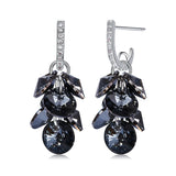 925 Silver Long Drop Crystal Dangle Earrings For Women