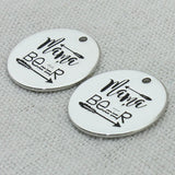 MAMA BEAR Charms Pendant Necklace, Laser Engraved Charm, Women Jewelry